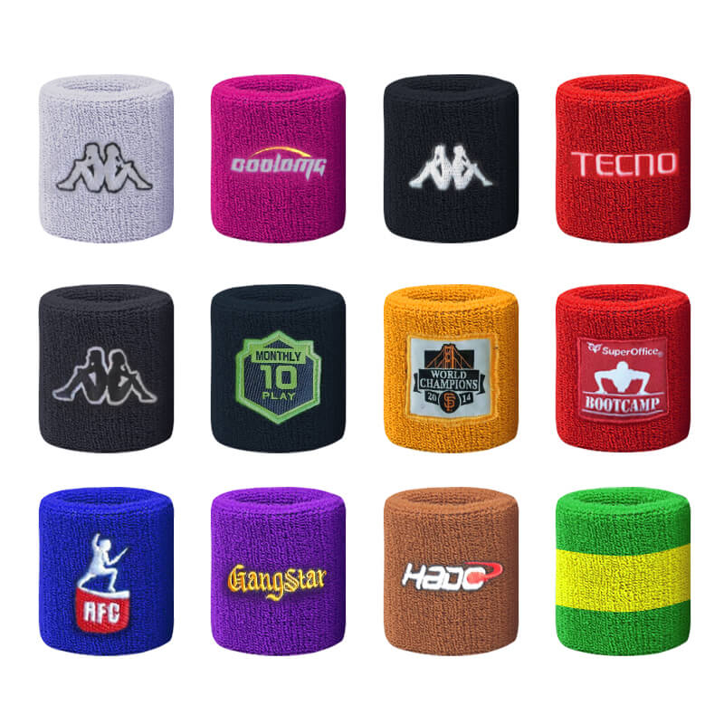 Custom Cotton Terry Clate Sport упражнения теннисных браслетов для браслета вышивка.