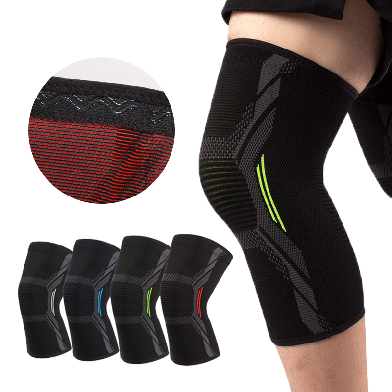 Настройка Super Elastic Нейлоновая поддержка для бега, баскетбольный тренажерный зал коленного колена Спортивная коленная рукав